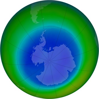 Antarctic ozone map for 2000-08